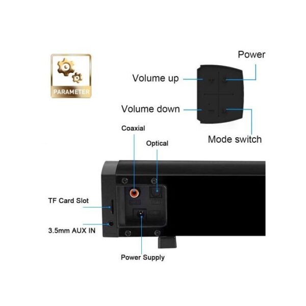 Tedber Bolan LP09 SoundBar Bluetooth Speaker With Inbuilt Woofer HT