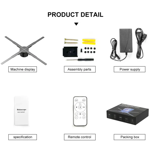 Wifi 3D Holographic Fan Advertising Machine 244-722 LED Sign Neon Smart HD Player Support Video Picture Logo Holographic Light