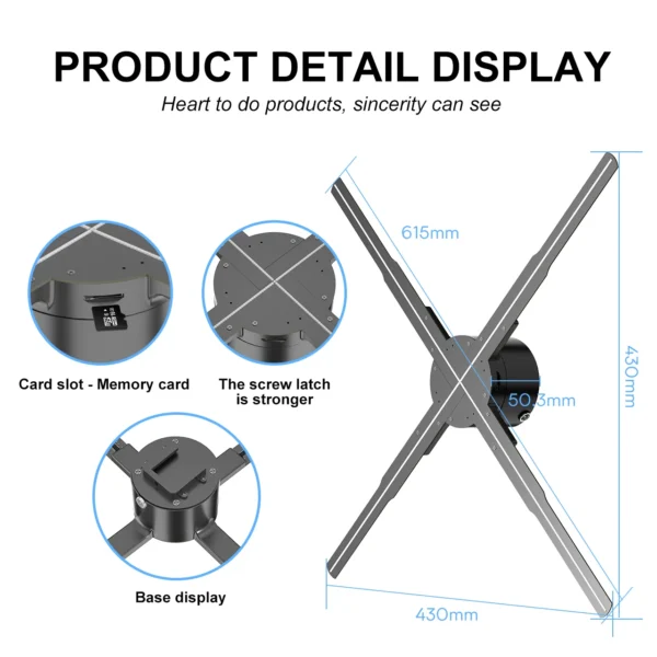 Wifi 3D Holographic Fan Advertising Machine 244-722 LED Sign Neon Smart HD Player Support Video Picture Logo Holographic Light