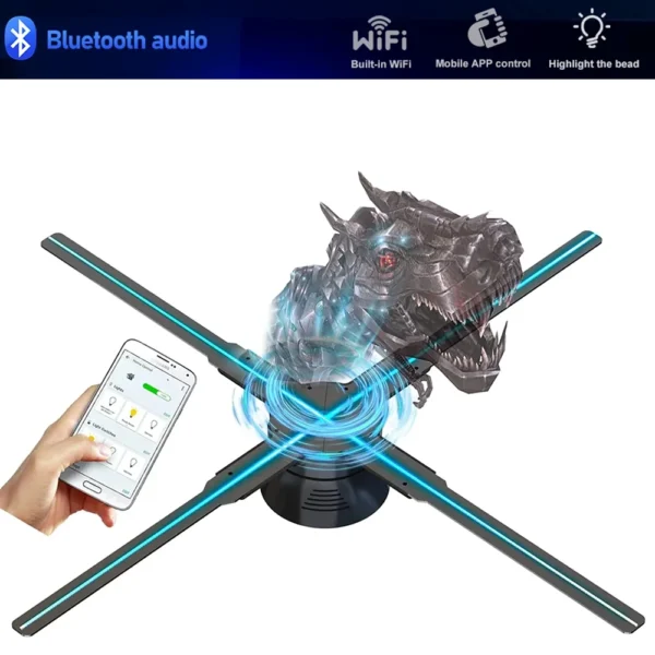 Wifi 3D Holographic Fan Advertising Machine 244-722 LED Sign Neon Smart HD Player Support Video Picture Logo Holographic Light